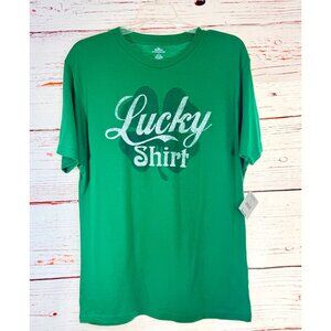 Lucky Shirt Green St Patricks Day T-Shirt Size Medium Graphic Design